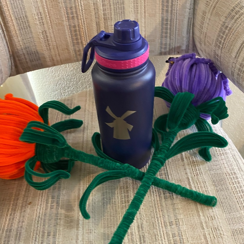 Dunkin’ Donuts Purple Water Bottle with Pink Lid